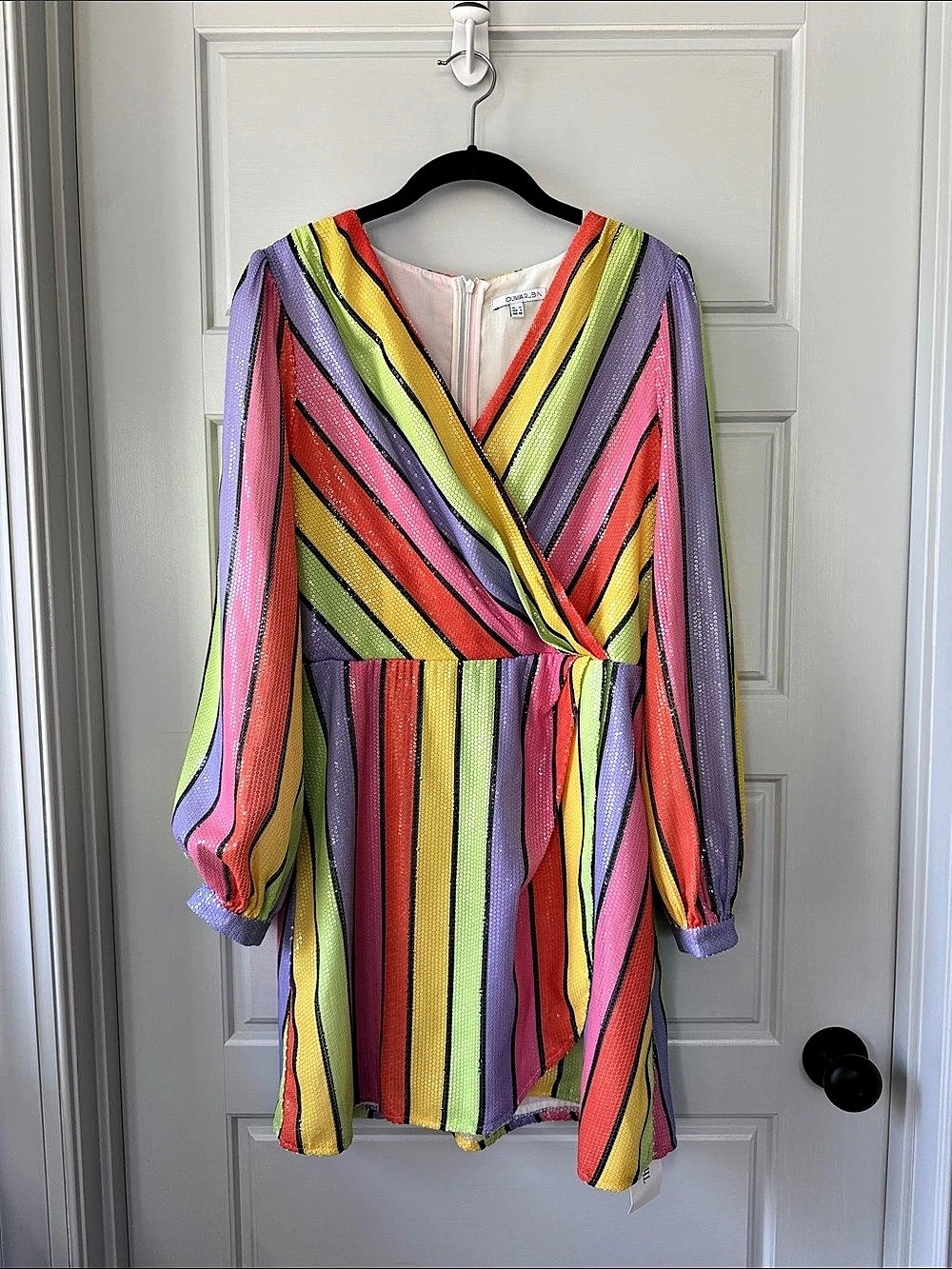 Olivia Rubin Striped Sequin Dress